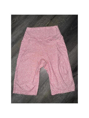 Buffbunny Dot Biker XS High-Rise SOFT Athletic Shorts Pink White 2 Athleisure